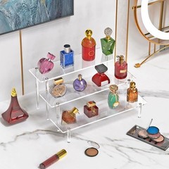 3 Tier Acrylic Display Risers, Large Perfume Organizer 8.5 x 11.8 x 5.9 inches