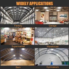 150W LED UFO High Bay Lights 3000K/4000K/5000K Adjustable Commercial Shop Lights