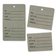 1000 Qty Unstrung Colored Large Price Tags w/Perforated Stub
