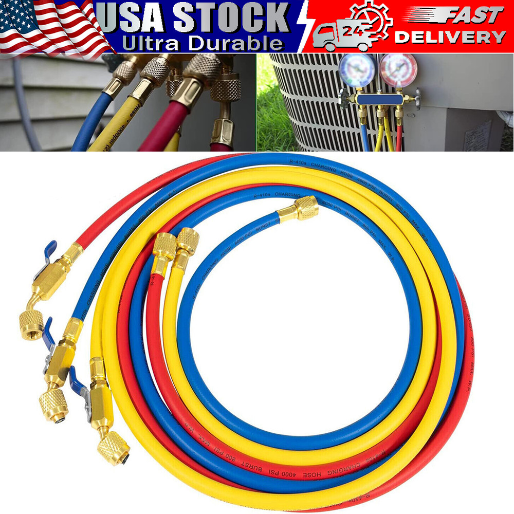 29986 Plus II 1/4″ Hose &Compact Ball Valve End Refrigerant Charging Hose 72″