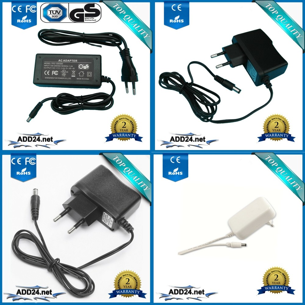 Stecker- Netzteil / Netzgerät für LED 12V/5A / 12V/3A / 12V/2A / 1A u. 12V/450mA