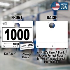 1000 Car Dealer Service Hang Tags Mechanic Repair Shop 3 Piece System – White