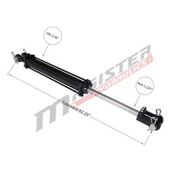 Hydraulic Cylinder Tie Rod double action 2″ bore 36″ stroke 2500 psi 2×36 new