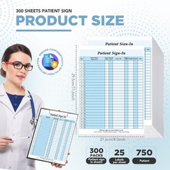300 Pack Patient Sign in Sheets Carbonless 3 Part Patient Sign in Label Forms…