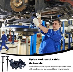 50 Pack Heavy Duty Nylon Buckles, Self-Locking Zip Cable Tie Holder