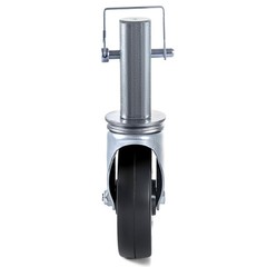 5″ Scaffolding Casters Hard Rubber Wheels w/ Lock Brake 1.25″ Square Shank 4 PCS