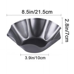Cielasis 2 Pack 8.5″ Nonstick Large Taco Shell Bowl – 8.5 inches, Black