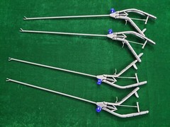 4pc Laparoscopic Needle Holder Curved Jaw Right & Left Hand 5mmx330mm Reusable