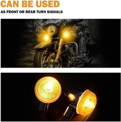 Turn Signals 2pcs Chrome Bullet Front Rear Lights for Motorcycle St Size: 2pcs