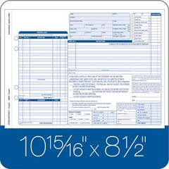 Adams Garage Repair Order Forms, 8.5 x 11 Inch, 3 Parts, 250-Count, White