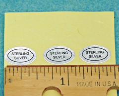 1,000 (1000) Peel Off Adhesive LABELS Oval 1/2″ x 5/16″ Marked “STERLING SILVER”