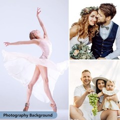 10X20ft White Photo Backdrops for Photography, LCUIRC Two Rod Pocket Backdrop…