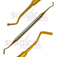 3 Pcs Dental Composite Filling Instrument Ball Tip Burnisher Flat Spatula Gold