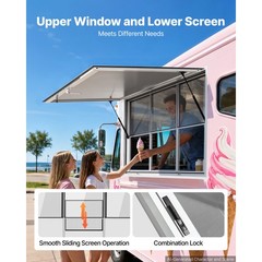 Uimoso 74×40 in Aluminum Alloy Service Window for Food Truck Concessions
