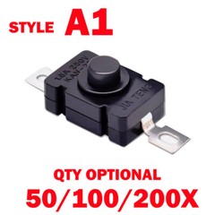 50/100/200x KAN-28 Flashlight Switch AC 250V 1.5A Self-Lock Push Button Switchs