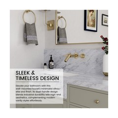 Wall Mount Bathroom Faucet Brushed Gold,Solid Brass Wall Mounted Sink Faucet,…