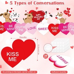 50 Pcs Valentine’s Day Heart Cutouts Cut-Outs Red Pink White Conversation Heart