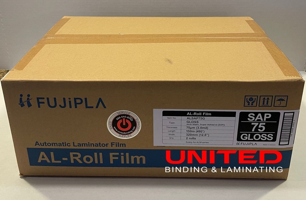 FujiPla ALM Laminating Film Rolls 3 mil Gloss 12.6″ X 492′ SAP75GLOSS – 2rolls