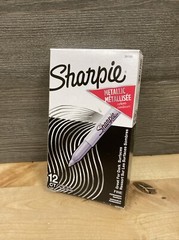 Sharpie Metallic Permanent Markers, Fine Point, Silver, 12 Count New