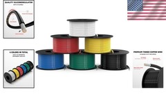 Electrical Wire Kit 180ft 18 AWG Silicone Tinned Copper 6 Colors 30ft Spool D…