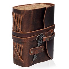 Leather Journal for Women Men Blank Deckle Edge Paper Notebook 180 GSM Brown
