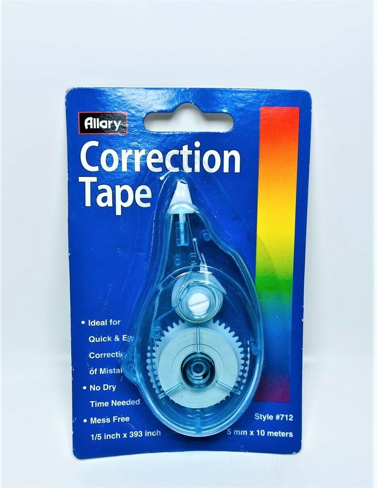 Allary 5mm x 10m Correction Tape – No Dry Time & Mess Free