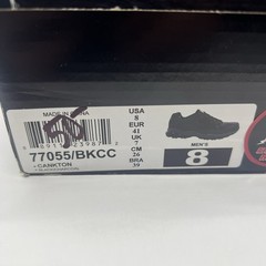 Skechers Work Cankton Men’s 8 Steel Toe Memory Foam Black Charcoal New