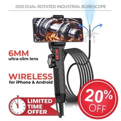 50%off Two-Way 210° Inspection Borescope 6.2mm Endoscope Camera 3.3ft Semi Rigid