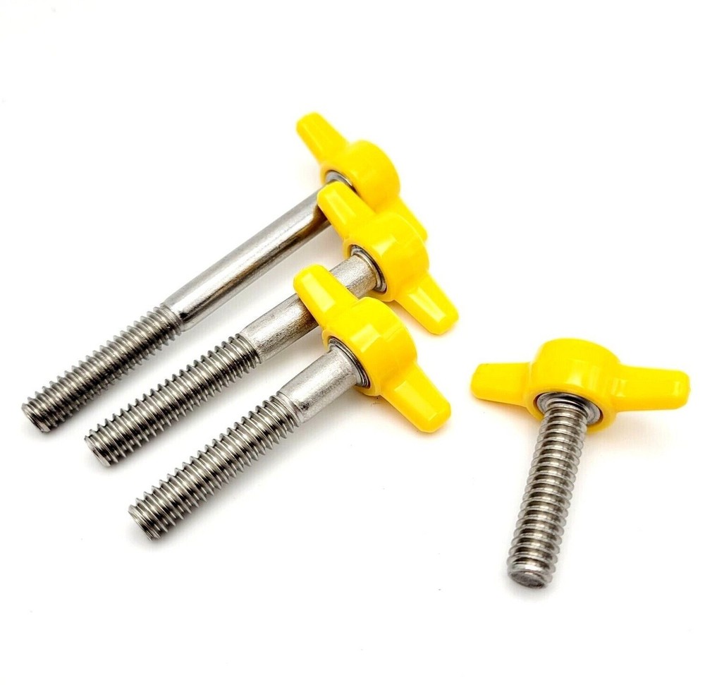 1/4″-20 Thumb Screw T Bolts Yellow Butterfly Plastic Clamping 1 1/4″ Knob Cap
