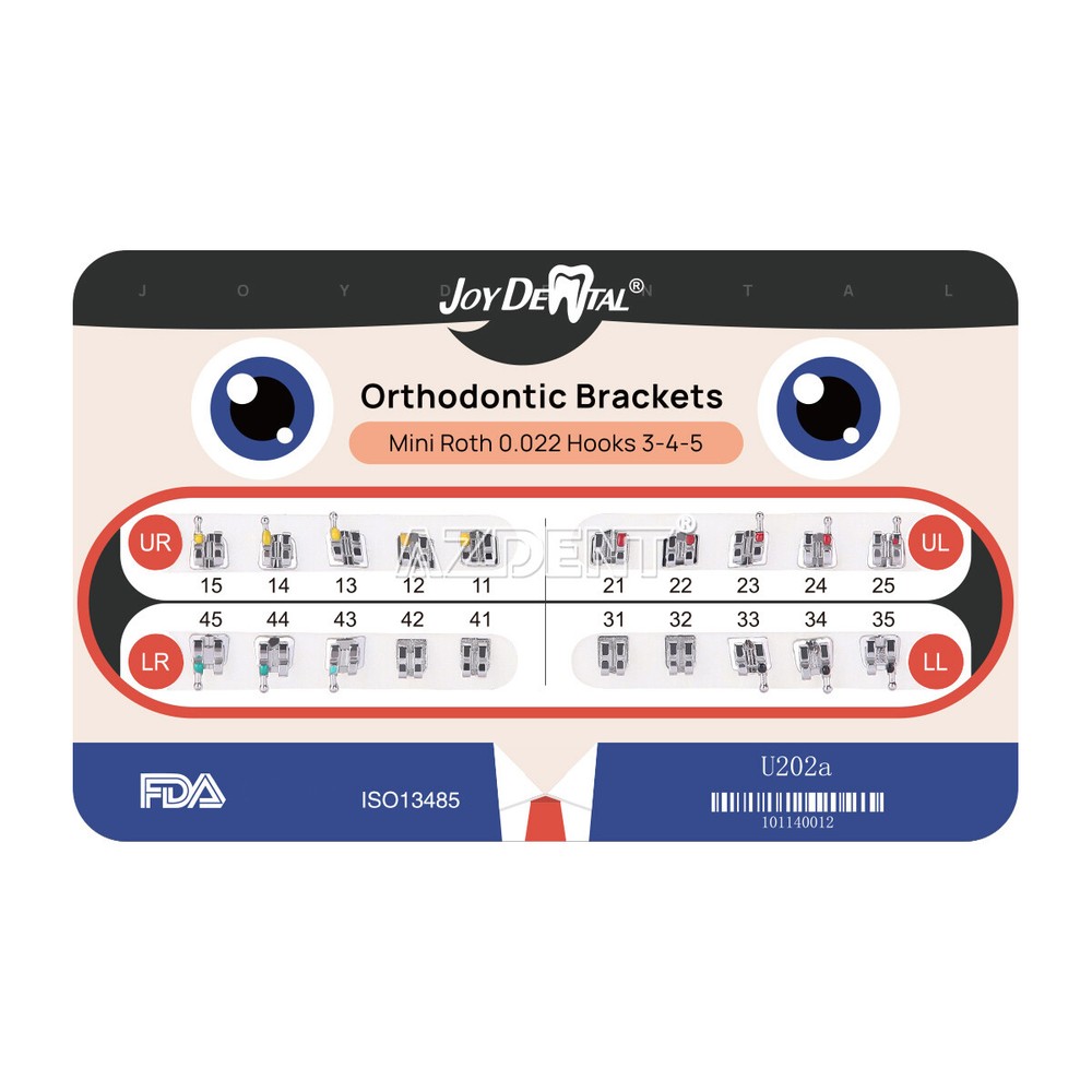 Dental Orthodontic Brackets Braces Monoblock Mini Roth/MBT .022″ Hooks 3 4 5
