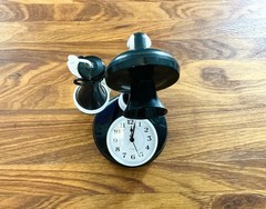 Repurposed Candlestick Western Electric Clock Classic Black Telephone Clock