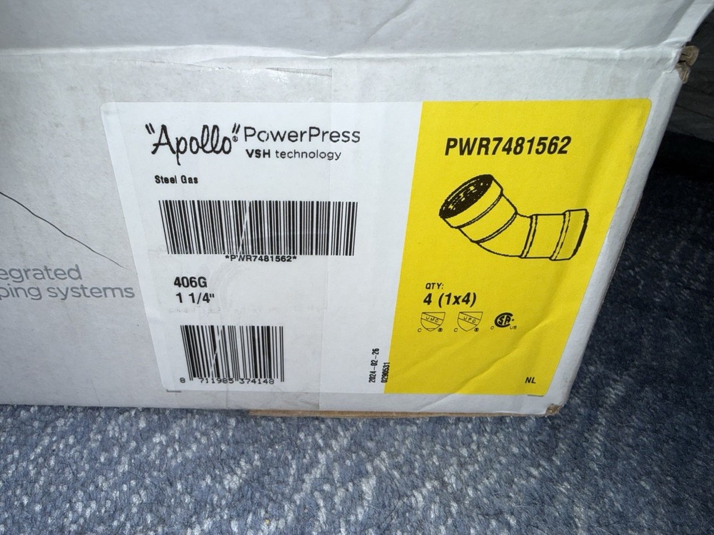 Apollo 406G Series 1-1/4 in. Press Carbon Steel 45 Degree Elbow PWR7481562