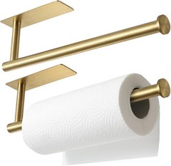 theaoo Paper Towel Holder – Under Cabinet Paper Towel Holder SATIN BRASS