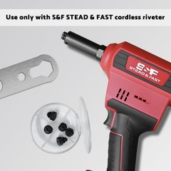 S&F STEAD & FAST Rivet Gun Retention Nose Pieces 5Pack, 3/32″, 1/8″, 5/32″, 3…