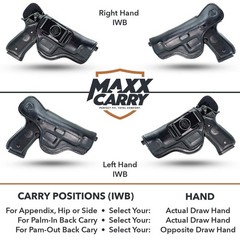 Maxx Carry Inside The Waistband Leather Holster Fits Beretta 92FS Series. IWB…