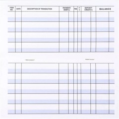 Larger Lines 20 Pack Checkbook Register, Check Registers for Personal Use, Blank