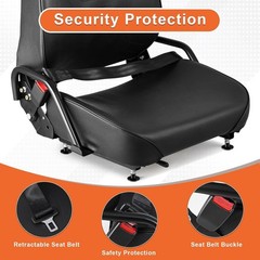 Universal Forklift Seat w/Retractable Belt – Curved Back, Fits Komatsu & More