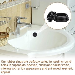 125PCS Rubber Plugs for Round Holes, Premium Black Rubber Hole Plugs, Various…