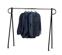 Clothing Rack Black & Chrome Single Rail Retail Storage Garment Salesman 48 x 60