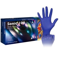 4000 LARGE Aurelia SONIC100 Blue Nitrile Powder Free Examination Gloves