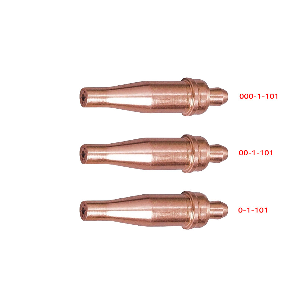 3pcs 000-1-101, 00-1-101 & 0-1-101 Acetylene Oxygen Cutting Tip for Victor Torch