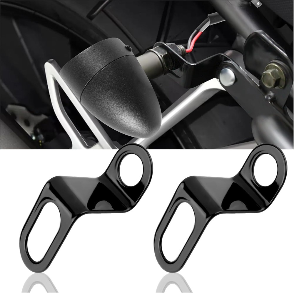 L-Shape Black Metal Rear Turn Signal Bracket, Universal Mounting Bracket for Sco