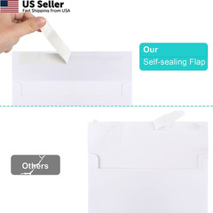 50 Packs 5×7 Envelopes, White A7 Envelopes for (5.25×7.25in),