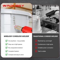 Cordless Plastic Welder, 2600mAh Battery & 3S Rapid Heat to 1380°F, USB-C Rec…