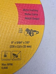Dewalt Thin Cut-Off Wheel DWAFV 8919 9″ X 5/64″ X 7/8″ 10 Pack New No Box