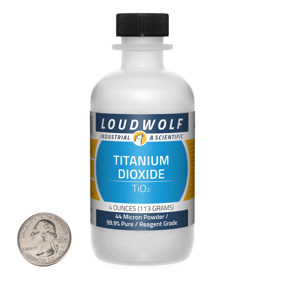 Titanium Dioxide / 4 Ounce Bottle / 99.9% Pure Reagent Grade / 44 Micron Powder