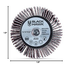Aluminum Oxide Shank Mounted Flap Wheels, 1-1/2” x 1” x 1/4”, 60 Grit – 5 Pack