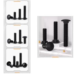 SCXCLY 10 Sets Carriage Bolts Screws, (5/16-18 x 2″) Round Head, Square Neck,…