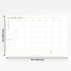 Utilitarian 12″x18″ Monthly Organizer – 18 Pages for Effortless Task Management
