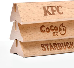 Acrylic Sign Holder A4/A5/A6 Menu Displays T/L Shape, Wood Base Table Top Sig…